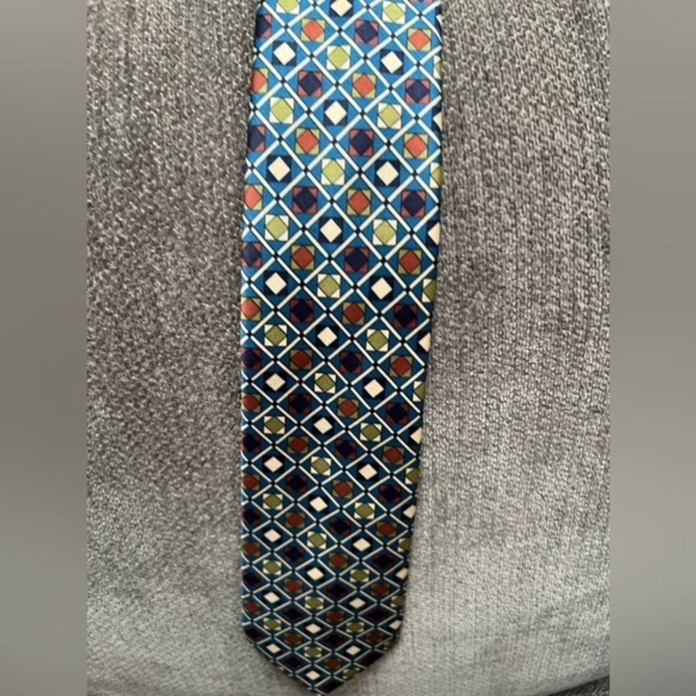 Vintage Michael James Tie Geometric Design Narrow